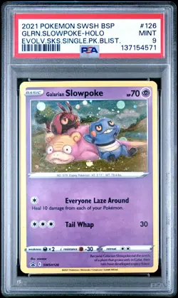 2021 POKEMON SWSH BLACK STAR PROMO #126 GALARIAN SLOWPOKE-HOLO PSA 9 - Image 1