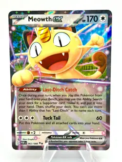 Meowth Ex 062/088 Me03: Perfect Order Pokemon TCG Holo - Image 1