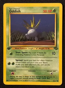 1st Edition Oddish - Jungle - #58/64 - Vintage Pokemon Card 1999 WOTC - Image 1