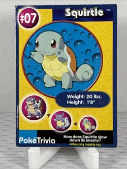 Squirtle #07 Pokemon PokeTrivia Mewtwo Strikes Back Burger King Promo VINTAGE - Image 1