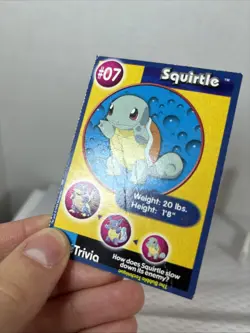 Squirtle #07 Pokemon PokeTrivia Mewtwo Strikes Back Burger King Promo VINTAGE - Image 3