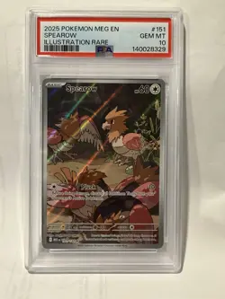 💎 2025 Pokemon MEG EN Spearow 151/132 Illustration Rare PSA 10 Gem Mint 💎 - Image 1