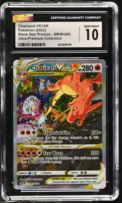2022 POKEMON SWSH262 BLACK STAR PROMO CHARIZARD VSTAR CGC 10 - Image 1