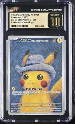 2023 POKEMON SVP EN-SV PROMO #085 PIKACHU WITH GREY FELT HAT CGC PRISTINE 10 - Image 1
