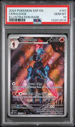 2024 POKEMON SSP EN-SURGING SPARKS ILLUSTRATION RARE #197 CERULEDGE PSA 10 - Image 1