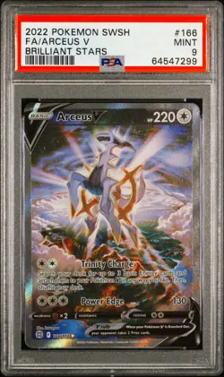 2022 POKEMON SWORD & SHIELD BRILLIANT STARS #166 FULL ART/ARCEUS V PSA 9 - Image 1