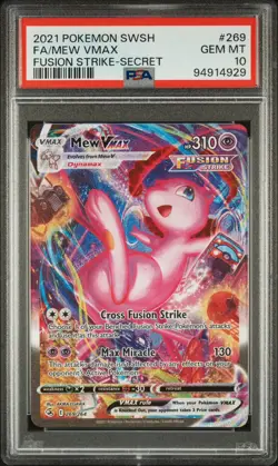 Pokemon 2021 Mew VMAX 269/264 Alt Art Secret Rare Fusion Strike GEM MINT PSA 10 - Image 1