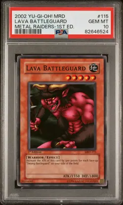 2002 Yu-Gi-Oh! Lava Battleguard Metal Raiders MRD 1st Edition Common PSA 10 - Image 1