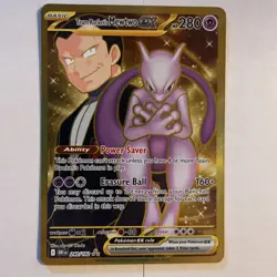Team Rocket's Mewtwo ex 240/182 Destined Rivals Pokemon Gold Hyper Rare NM - Image 1
