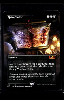 2020 MTG Magic the Gathering M21 Core Set 2021 Borderless #315 Grim Tutor LP - Image 1