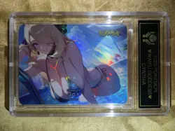 CYNTHIA Pokemon Waifu Goddess Refractor Card CUSTOM MADE Black Label - Image 1