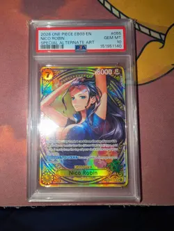 PSA 10 Nico Robin EB03-055 SP SR English ONE PIECE Card Heroines Edition 2025 - Image 1