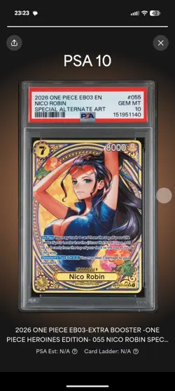 PSA 10 Nico Robin EB03-055 SP SR English ONE PIECE Card Heroines Edition 2025 - Image 3