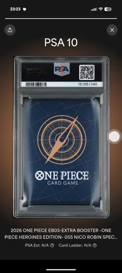 PSA 10 Nico Robin EB03-055 SP SR English ONE PIECE Card Heroines Edition 2025 - Image 4