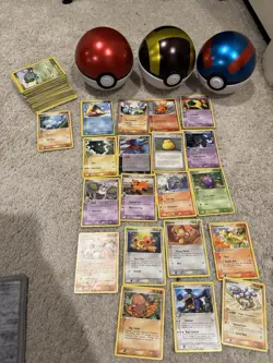 Pokemon Pokeball Tins/ 100+ Pokemon Cards 2007 And before - Image 1