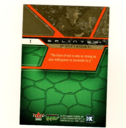 Teenage Mutant Ninja Turtles Splinter's Wisdom #1 2003 Fleer TMNT Cards - Image 4