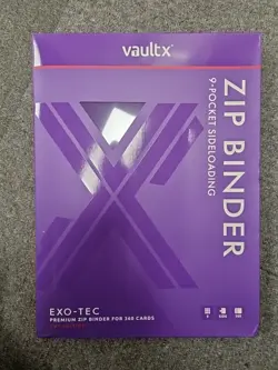 Vault X 9 Pocket Trading Card Zip Binder 360 Cards Premium Exo Tec Album Purple - Image 1