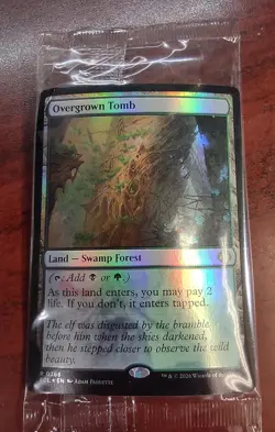FOIL OVERGROWN TOMB mtg SEALED - DAMAGED Lorwyn Eclipsed Rare Prerelease - Image 1