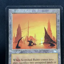 MTG Scorched Ruins Weatherlight MP Magic the Gathering Colorless Land - Image 1