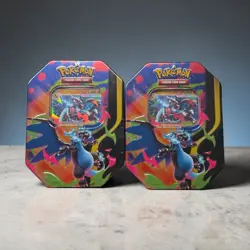 2x Pokemon Mega Charizard EX Tins Phantasmal Flames BRAND NEW SEALED - Image 1