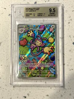 2025 POKEMON PFL EN-PHANTASMAL FLAMES ILLUSTRATION RARE #107 AMBIPOM BGS 9.5 GEM - Image 1