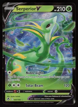 Serperior V 7/195 Ultra Rare: Silver Tempest Pokemon TCG Near Mint - Image 1