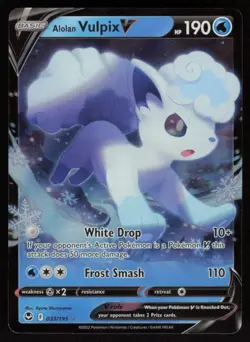 Alolan Vulpix V 33/195 Ultra Rare: Silver Tempest Pokemon TCG Near Mint - Image 1