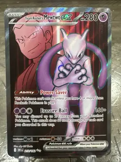 2025 Pokemon Destined Rivals Team Rocket's Mewtwo ex #213/182 - Image 1