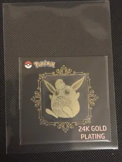 Jigglypuff & Wigglytuff 24k Gold Plated Sticker Korean Striking Candy Pokemon NM - Image 2
