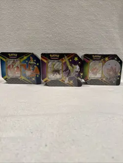 Sealed Pokemon Shining Fates V Tins Set Of ALL 3 Boltund, Eldegoss & Cramorant - Image 1