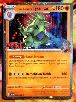 Pokemon Destined Rivals Team Rocket Tyranitar Stamped Promo 96 /182 - Image 1