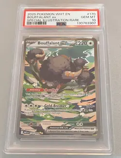 2025 POKEMON WHT EN-WHITE FLARE SPECIAL ILLUSTRATION RARE BOUFFALANT EX PSA 10 - Image 2
