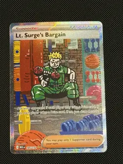 Lt. Surge's Bargain 185/132 Me01: Mega Evolution Holo Pokemon TCG SIR - Image 1