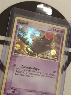 Spoink 65/106 Ex Smaragd Reverse Holo Stamped Pokemon Karte Deutsch - Image 3