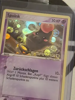 Spoink 65/106 Ex Smaragd Reverse Holo Stamped Pokemon Karte Deutsch - Image 4