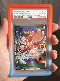 Monkey D. Luffy PRB02-005 One Piece Red bull double don Winner PSA10 - Image 1