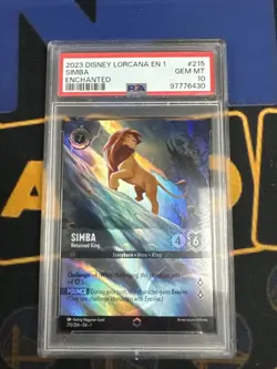 2023 DISNEY LORCANA EN 1-THE FIRST CHAPTER ENCHANTED #215 SIMBA PSA 10 - Image 1