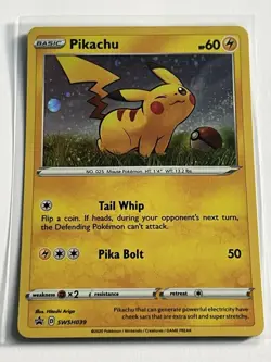 Pikachu SWSH039 Pokemon Sword & Shield Promos 2020 Mint - 9.0 + Black Star Holo - Image 2