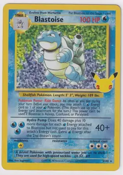 Blastoise 2/102 Celebrations: Classic Collection Holo POKEMON - Image 1