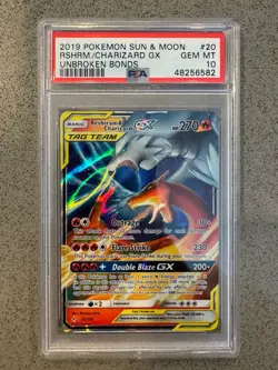 Pokemon Reshiram & Charizard GX 20/214 Unbroken Bonds 2019 - PSA 10 GEM MINT - Image 1