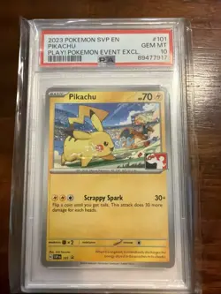 2023 POKEMON SVP EN-SV BLACK STAR PROMO #101 PIKACHU PSA 10 - Image 1