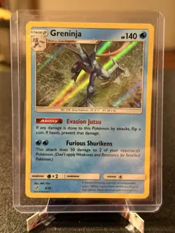 Pokemon Greninja Detective Pikachu Holo Rare 9/18 Stage 2 140 HP Evasion Jutsu - Image 1