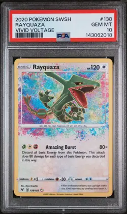2020 Pokemon Sword & Shield Vivid Voltage #138 Rayquaza Vivid Voltage PSA 10 - Image 1