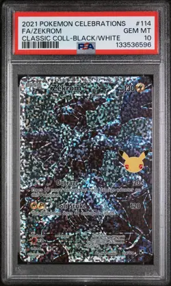2021 Pokemon Celebrations Classic Collection Zekrom 114/114 PSA 10 Gem Mint - Image 1
