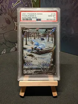 PSA 10 2021 Glaceon V 175/203 Full Alt Art Evolving Skies Pokemon Card - Image 1