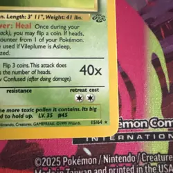 Vileplume 15/64 Holo Rare Unlimited Jungle Set 1999 - Pokemon Card TCG (NM-LP) - Image 3