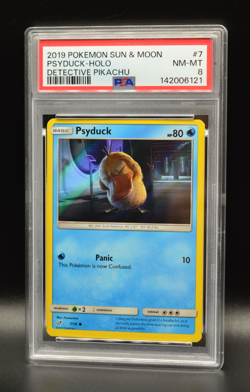 Psyduck Holo Detective Pikachu Sun & Moon PSA 8 Pokemon Card #7 - Image 1