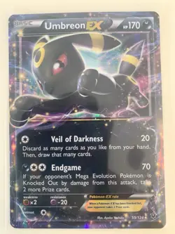 Umbreon EX 55/124 Fates Cld LP 2016 HP170 Basic Ultra Rare Holo Drk Pokemon Card - Image 2