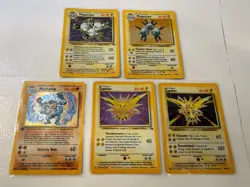 1999 Pokemon Base Set Lot of 6 Cards, Machamp, Magneton, Zapdos -Used Condition - Image 1