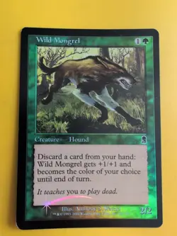 Wild Mongrel - hound - wear to edges MTG Card. Odyssey.Old Border FOIL. - Image 1
